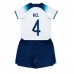 Günstige England Declan Rice #4 Babykleidung Heim Fussballtrikot Kinder WM 2022 Kurzarm (+ kurze hosen)